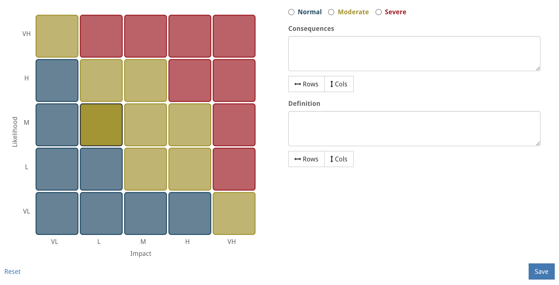 Risk Matrix Screenshot