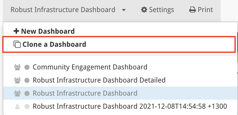 Clone A dashboard